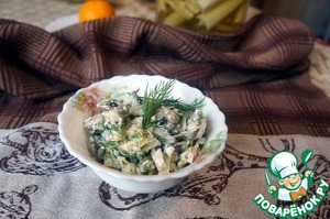 Салат с говяжьим сердцем и маринованными овощами