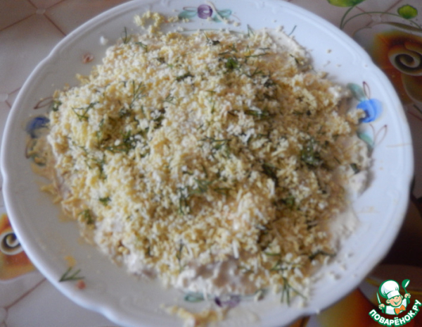 Советский рыбный салат "Мимоза"