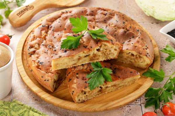 Заливной пирог с капустой