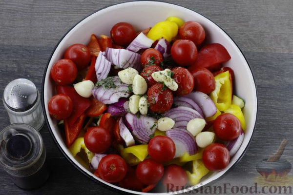 Овощи, запечённые с сыром